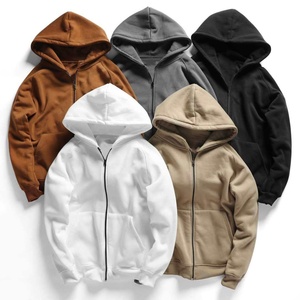 Sudadera con capucha de forro polar sólido para hombre, corte regular, transpirable, ecológica, con cremallera y logotipo personalizado, 2026 - Product Image 6