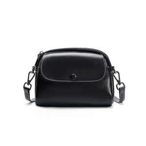 Brown Leather <b>Mini</b> <b>Crossbody</b> <b>Bag</b> With Button Closure Minimalist Style Women's Daily Use Waist <b>Bag</b> 20x15x7cm - Product Image 2