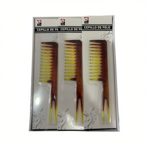 Peine Plano de Doble Burbuja Color Ámbar para el Cuidado y Peinado del Cabello de Bebés - Product Image 1