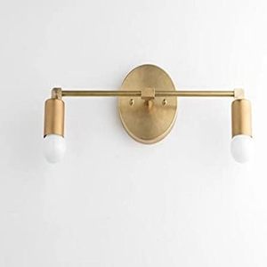 Wall Lamp Modern Wall Sconce Bathroom <b>Vanity</b> <b>Light</b> 2-<b>Light</b> Fixture Raw Brass Mid Century Industrial Style - Product Image 1