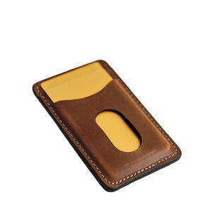 Slim Genuine Leather Vintage Money Clip <b>Wallet</b> Minimalist Cash <b>Holder</b> RFID Blocking Card Case Portable Unisex Gift - Product Image 4