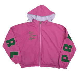 AKA Reversible Pink White Windbreaker <b>Women</b> <b>Lightweight</b> <b>Jacket</b> Dual Color Sorority Apparel Casual Premium Outerwear - Product Image 2