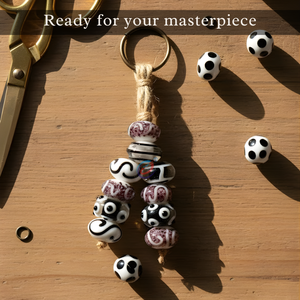 Perles en verre soufflé noir et blanc 18 mm Rondelle |   Fabrication de bijoux artisanaux, artisanat DIY |   Fil de 8 pouces EXCEL EXPORTS - Product Image 5