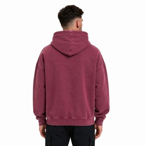 Oversized Acid Wash <b>Hoodie</b> <b>for</b> <b>Men</b> Vintage Washed Hooded Sweatshirt Comfortable Casual Fashion Pullover with Oem Service - Product Image 2
