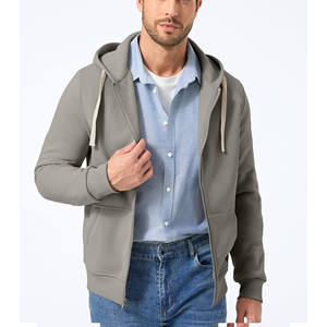 Sudadera con capucha de algodón y forro polar para hombre, corte regular, con cremallera completa, estilo urbano. - Product Image 5