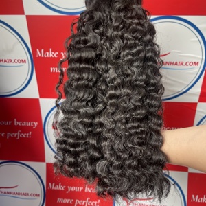 Luxury quality Weft Human Hair Double Weft Steam Burmese <b>Curly</b> Natural Color Only 100% Human Hair <b>Extensions</b> Ready To Ship - Product Image 3