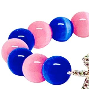 Pulsera de Cuentas de Cristal con Dijes de Niño y Niña, Pulsera Elástica, Accesorio de Joyería de Moda para Mujer, Regalo para Uso Diario - Product Image 5