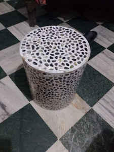 Taburete de cabecera de consola con incrustaciones de hueso de la India, taburete otomano con incrustaciones de hueso de lujo al por mayor a la venta a granel - Product Image 5