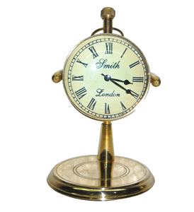 Horloge de Table Antique en laiton nautique avec boussole argent poli horloge de bureau chic pas cher horloge Antique fournitures article cadeau - Product Image 5