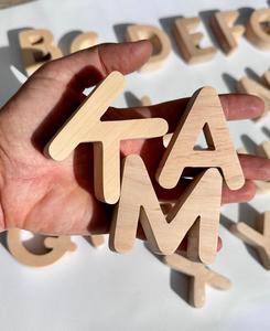 Letras y Números del Alfabeto de Madera, Ecológicos, Forma Cuadrada, Tema Moderno, Hechos a Mano, Duraderos, Artesanía Natural para Decoración del Hogar - Product Image 5