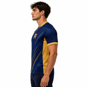 Camiseta Deportiva para Hombre, Cuello en V, Manga Corta, Absorbe la Humedad, Ajuste Atlético, Estampado Sublimado, Ropa Deportiva para Adultos, Camiseta de Fútbol Americano - Product Image 4