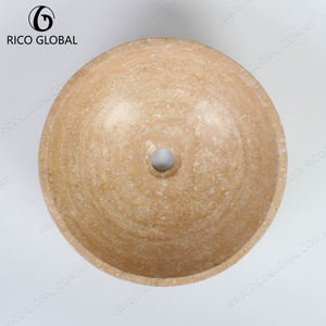 อ่างล้างหน้าหินอ่อนทรงกลมแบบตั้งบนเคาน์เตอร์ รุ่นโมเดิร์น ยี่ห้อ RICO GLOBAL - Product Image 6