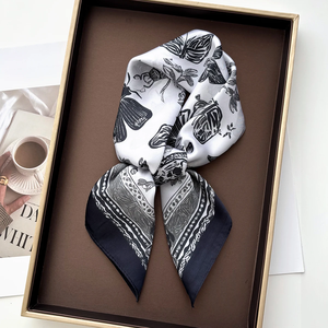 Elegant Print Women Scarf Silk Satin Neckerchief Foulard Square Scarves Hairbands Female Scarves <b>Shawls</b> <b>Wraps</b> - Product Image 1