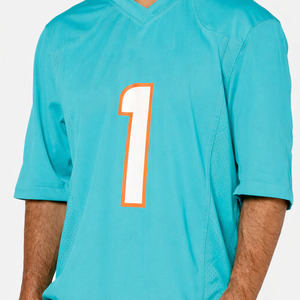 American Football Jersey Teal <b>V</b> <b>Neck</b> Number Print Athletic Practice Top Oversized Light Blue <b>T</b>-<b>Shirt</b> Sportswear - Product Image 5