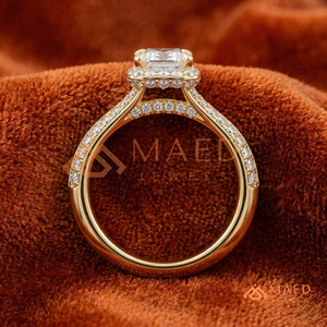แหวนเพชรทรงเรเดียนท์คัท ทองแท้ 14K 18K แบบสั่งทำพิเศษ วงแหวนสองแถวประดับเพชรแบบพาเว่ แหวนแต่งงานเพชรแล็บโกรว์ โรงงานเครื่องประดับชั้นดี - Product Image 3