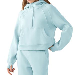 Compre sudaderas con capucha cálidas con media cremallera de ropa de mujer recién llegados de invierno con diseño personalizado para mujer 2025 - Product Image 6