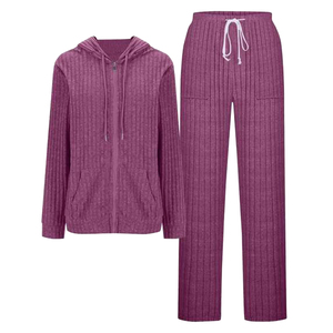Ensemble de survêtement pour femme en deux pièces, style nouveau, de haute qualité, avec broderie de logo personnalisé, pantalon de jogging et sweat-shirt à capuche - Product Image 3