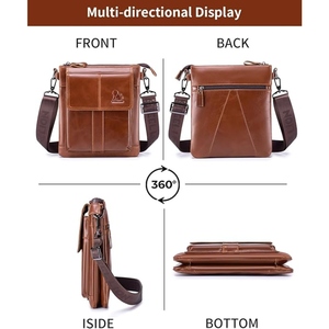 Classic Genuine Leather <b>Laptop</b> And Crossbody <b>Bag</b> With Adjustable Shoulder Strap For Work Travel Business And Everyday Daily Use - Product Image 2