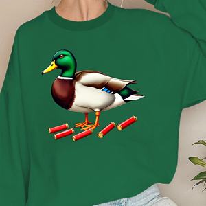 Sudaderas de punto informales con estampado de patos y conchas de aves acuáticas para mujer - Product Image 2