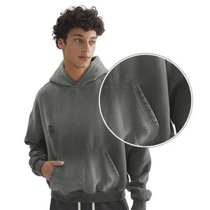 Sudadera con Capucha de Diseño Nuevo para Hombre, Estilo Urbano, Vintage, de Alta Calidad, Secada al Sol, 400GSM, Oversize, con Hombros Caídos - Product Image 3