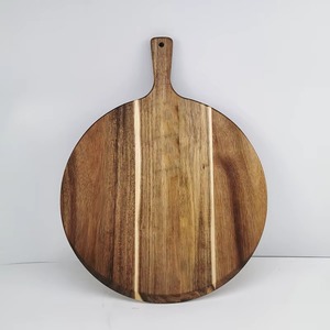 Planche à découper ronde en bois la plus vendue avec poignée, design en bois naturel pour la cuisine - Product Image 2