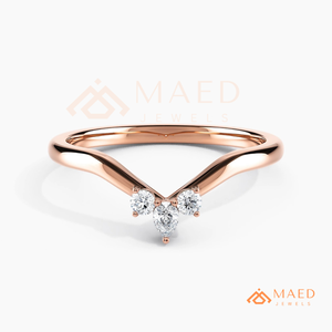 Bague ouverte en or rose avec moissanite en forme de poire, alliance de mariage élégante, bijoux de mariée pour femmes - Product Image 5