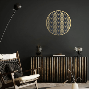 CIFbuy Decorazione Murale Integrata in Alluminio a Forma di Loto, Arte Floreale per Interni, per Soggiorno, Camera da Letto, Decorazioni per Pareti dietro il Divano - Product Image 3