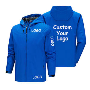 Premium <b>Men</b>’s Waterproof Hooded Windbreaker <b>Jacket</b> Full Zip <b>Lightweight</b> Outdoor Sports <b>Jacket</b> With Adjustable Hood Zipper Pocket - Product Image 1