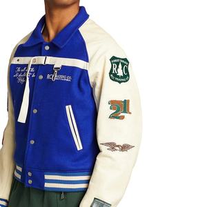 Veste universitaire à imprimé de logo côtelé personnalisé pour hommes veste de baseball nouveau design avec col montant pour l'hiver - Product Image 4