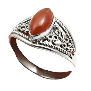 925 Sterling Silver Cornaline Ring Handmade Marquise Bezel Set Gemstone Royal Design Silver Ring Wholesale Gift For Girls Women - Product Image 1