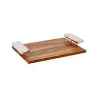 Plateau de service rectangulaire en métal pour collations et desserts, plateau moderne et élégant pour la présentation de nourriture, thé et café, pour restaurant, utilisation sur table à manger