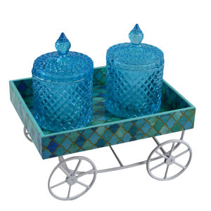 Pot en verre pour cire décoratif, design multicolore, idéal pour la décoration intérieure, verre de haute qualité, pot à bougie - Product Image 1