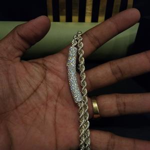 Cadena cubana de plata de ley 925 de diseño, estilo hip hop moderno, unisex, regalo, collar cubano de 8 mm con diamante cultivado en laboratorio - Product Image 4