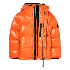 Custom Men's Hooded Puffer <b>Jacket</b> Premium <b>Leather</b> Windproof Breathable Insulated <b>Winter</b> Coat Lightweight Warm Zip Up <b>Jacket</b> - Product Image 1
