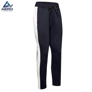 Pantalones Deportivos Negros de Punto para Hombre con Franja Lateral, Cintura Elástica con Cordón, Pantalones Casuales para Fitness y Atletismo - Product Image 3