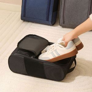 Sac à chaussures de voyage portable avec logo personnalisé, sac de rangement pour chaussures en maille respirante, fermeture éclair imperméable, organisateur de chaussures anti-poussière, respectueux de l'environnement - Product Image 3