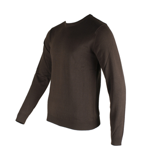 Pull en molleton à col rond pour homme, couleur unie, coupe classique, style minimaliste, noir, manches longues, 100% coton, pull d'hiver - Product Image 2