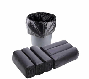 Heavy Duty Black Moisture Proof Trash Bags <b>Roll</b> Zipper Top for Household Garbage PE <b>Plastic</b> Strong Quality Export Vietnam - Product Image 1