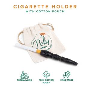 Pipe à tabac en bois naturel faite à la main, pipe à cigare droite avec filtre - Product Image 6