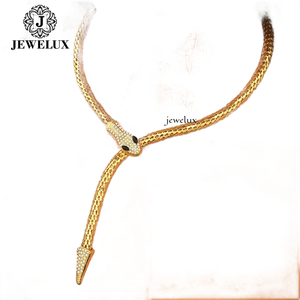 Collar de Serpiente Chapado en Oro de Lujo Premium con Moissanita y Engaste Pavé, Cadena de Lujo Unisex, Talla Personalizada Disponible - Product Image 3