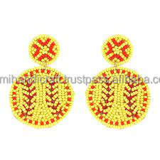 Boucles d'oreilles pendantes à crochet religieux à la mode vintage avec perles de broderie diamants pour accessoire élégant à la mode d'anniversaire - Product Image 3