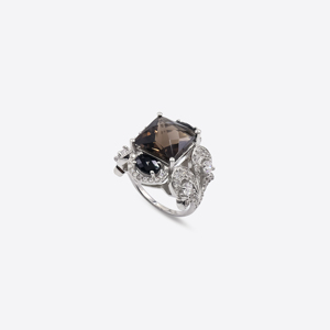Bague en argent sterling 925 avec quartz rose naturel, plaqué rhodium, bijoux fins OEM ODM - Product Image 1