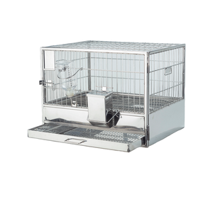 Jaula para conejos de acero inoxidable de 600 x 450 x 450 mm con piso de malla metálica para uso en laboratorio de cría. - Product Image 3