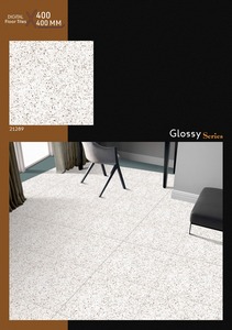 Carreaux de sol en céramique brillants 400x400mm, design terrazzo, carreaux numériques vitrifiés, série brillante 400x400mm, carreaux de céramique mouchetés - Product Image 3