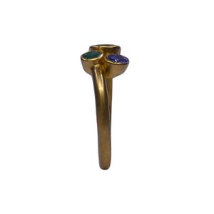 Wedding Wear 925 Sterling <b>Silver</b> Gold Plated Jewelry Blue Topaz <b>Emerald</b> Sapphire Gemstone Women Wear <b>Ring</b> - Product Image 4