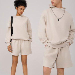 Men's Winter Casual Breathable Soft Fabric Two-Piece Hoodie and Shorts <b>Set</b> with Custom Colors - Product Image 3