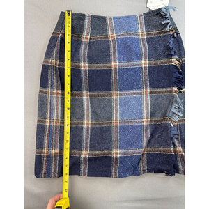 กระโปรงสก็อตหญิงลายสก๊อตสีน้ำเงินผสมผ้าขนสัตว์ กระโปรงสก๊อตสีดำลายทาร์ทันสไตล์วินเทจ ปี 2026 - Product Image 3