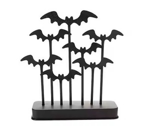 Sculpture de chauve-souris en métal personnalisable en gros, décoration d'Halloween, pièce d'art d'intérieur, avec fonction lumineuse, pour fête d'adultes - Product Image 1