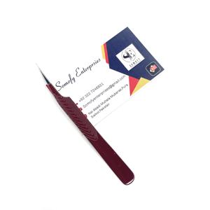 Pinzas para pestañas profesionales de color marrón oscuro, herramienta de belleza ecológica de acero inoxidable sostenible, puntas de fibra recta duraderas - Product Image 2