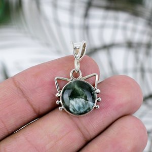 Colgante de Plata de Ley 925 Artesanal al por Mayor con Engaste de Bisel Hecho a Mano de Serafinita, Estilo Casual/Deportivo para Mujer/Unisex - Product Image 2